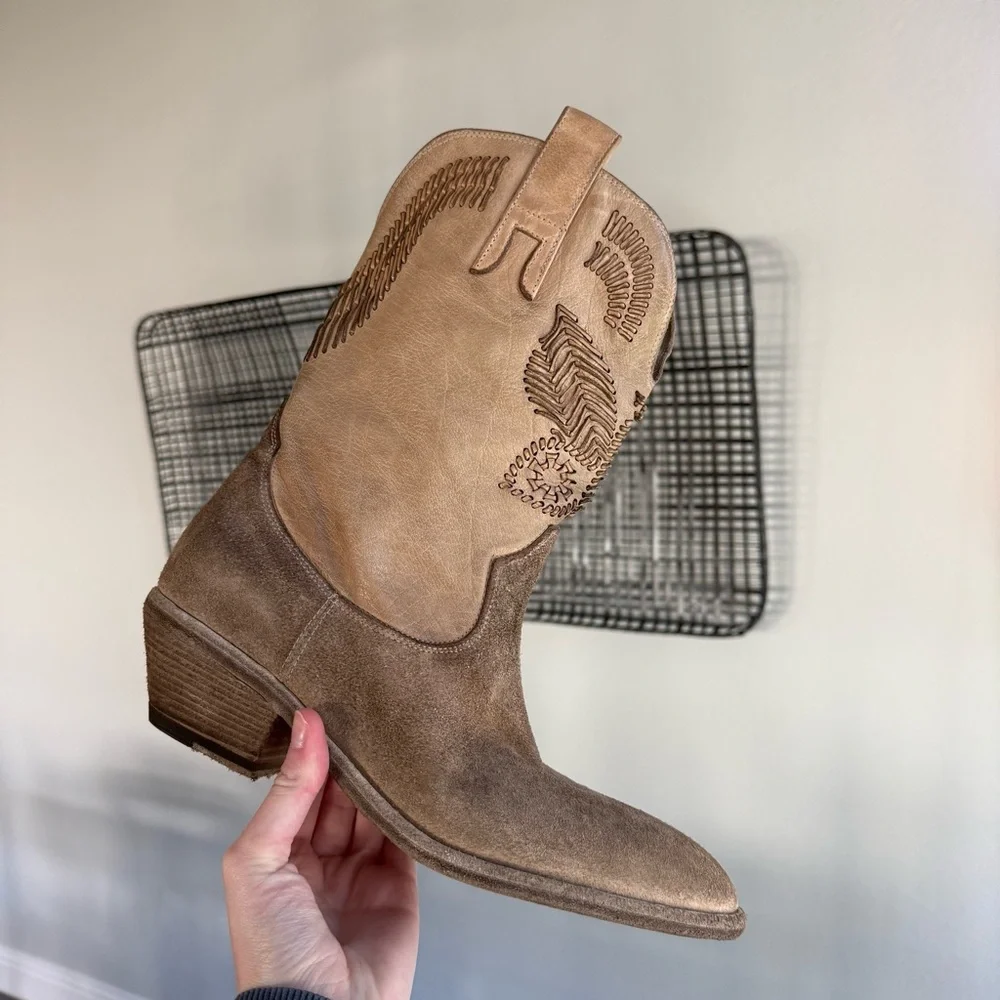 Free People Marco Delli Boho Butterfly Western Boots - Picture 15 of 16